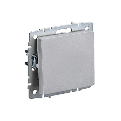 Выкл 1-кл. прох. 10А б/рамки "BRITE" алюминий (1/100)