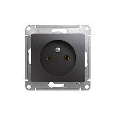 GLOSSA РОЗЕТКА без заземления,16А, 250В, механизм, ГРАФИТ