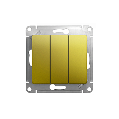 GLOSSA 3-клавишный ВЫКЛЮЧАТЕЛЬ,сх.1+1+1,10AX, механизм, ФИСТАШКОВЫЙ