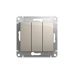 GLOSSA 3-клавишный ВЫКЛЮЧАТЕЛЬ,сх.1+1+1,10AX, механизм, МОЛОЧНЫЙ