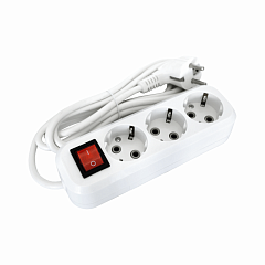 Удлинитель POWER (3 места 2p+pe+выкл с/з 5м. 3х1мм2 16А/3,5кВт/220В) Белый UNIT (1/30)