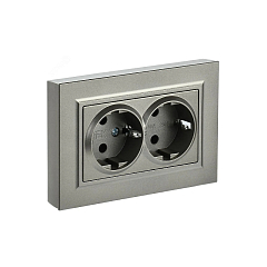 BRITE Розетка 2я шампань без з/к 16А в сборе, РС12-2-БрШ ИЭК NEW