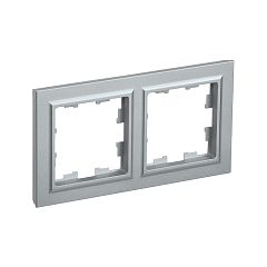 Рамка 2-мест. "BRITE" алюминий (1/100)