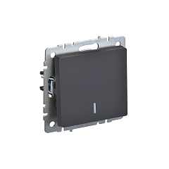 Выкл 1-кл. с инд. 10А б/рамки "BRITE" графит (1/100)