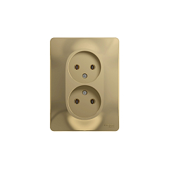 GLOSSA РОЗЕТКА двойная без заземления,16А, в сборе, ТИТАН