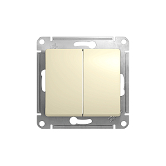 GLOSSA 2-клавишный ВЫКЛЮЧАТЕЛЬ, сх.5, 10АХ, механизм, БЕЖЕВЫЙ