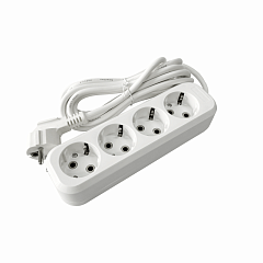 Удлинитель POWER (4 места 2p+pe с/з 5м. 3х1мм2 16А/3,5кВт/220В) Белый UNIT (1/30)