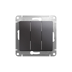 GLOSSA 3-клавишный ВЫКЛЮЧАТЕЛЬ,сх.1+1+1,10AX, механизм, ГРАФИТ