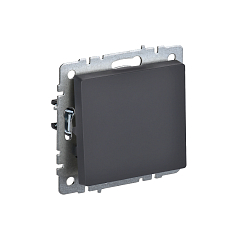 Выкл 1-кл. прох. 10А б/рамки "BRITE" графит (1/100)