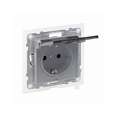 SUNO Силовая розетка 2К+З 16А 250В IP44 с крышкой,з/ш, б/з Цвет "Алюминий" Legrand E-PRO