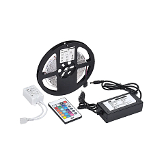 Светодиодная лента "Сделай сам" LED 5м LSR-5050RGB60-14,4-IP20-12В+драйвер+контр IEK