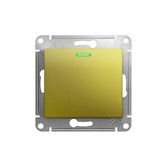 GLOSSA 1-клавишный ВЫКЛЮЧАТЕЛЬ с подсветкой,сх.1а,10AX, механизм, ФИСТАШКОВЫЙ