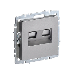 Роз. 2-я RJ11+RJ45 кат.5E б/рамки "BRITE" сталь (1/100)