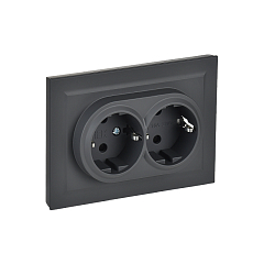 Роз. 2-я с з/к/ш 16А в сборе "BRITE" графит (1/100)