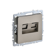 BRITE Розетка 2я механизм, шампань RJ11+RJ45 кат.5E РК/Т12-БрШ ИЭК NEW