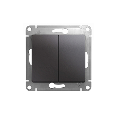 GLOSSA 2-клавишный ПЕРЕКЛЮЧАТЕЛЬ,сх.6/2,10AX, механизм, ГРАФИТ
