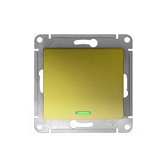 GLOSSA 1-клавишный ПЕРЕКЛЮЧАТЕЛЬ с подсветкой,сх.6а,10AX, механизм, ФИСТАШКОВЫЙ