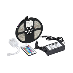 Светодиодная лента "Сделай сам" LED 5м LSR-5050RGB60-14,4-IP65-12В+драйвер+контр IEK