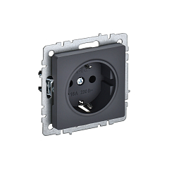 Роз. с з/к/ш 16А б/рамки "BRITE" графит (1/100)