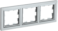 Рамка 3-мест. "BRITE" алюминий (1/100)