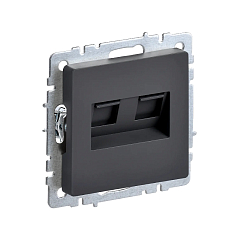 Роз. 2-я RJ11+RJ45 кат.5E б/рамки "BRITE" графит (1/100)