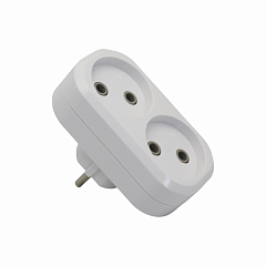 Тройник POWER (2 места 2p 10A/2,2кВт/220В) Белый UNIT (1/10/100)