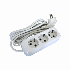 Удлинитель POWER (3 места 2p+pe с/з 3м. 3х1мм2 16А/3,5кВт/220В) Белый UNIT (1/40)