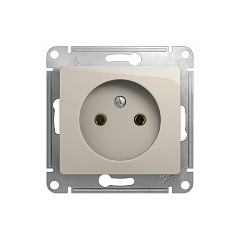 GLOSSA РОЗЕТКА без заземления,16А, 250В, механизм, МОЛОЧНЫЙ