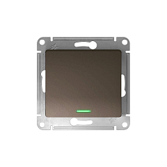 GLOSSA 1-клавишный ПЕРЕКЛЮЧАТЕЛЬ с подсветкой, сх.6а,10АХ, механизам, ШОКОЛАД