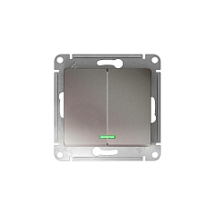 GLOSSA 2-клавишный ВЫКЛЮЧАТЕЛЬ с подсветкой,сх.5а,10AX, механизм, ПЛАТИНА