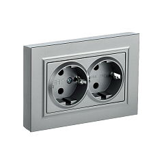 Роз. 2-я с з/к/ш 16А в сборе "BRITE" алюминий (1/100)